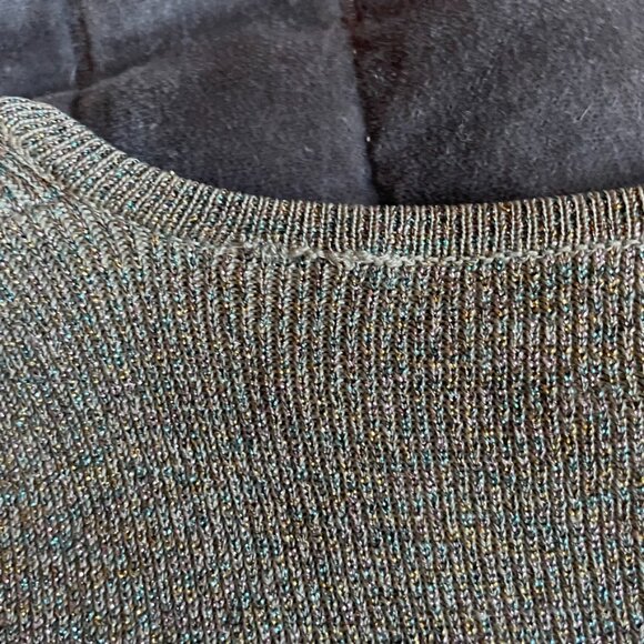 Vintage Joseph A. Silk/Metallic Cardigan Petite - Picture 13 of 13